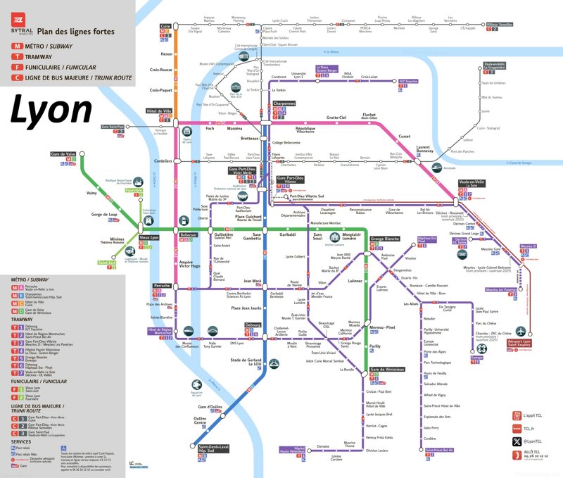 Lyon Metro Map