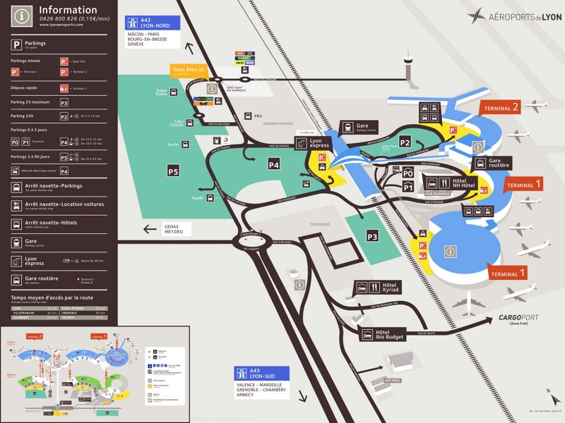 Lyon Airport Parking Map