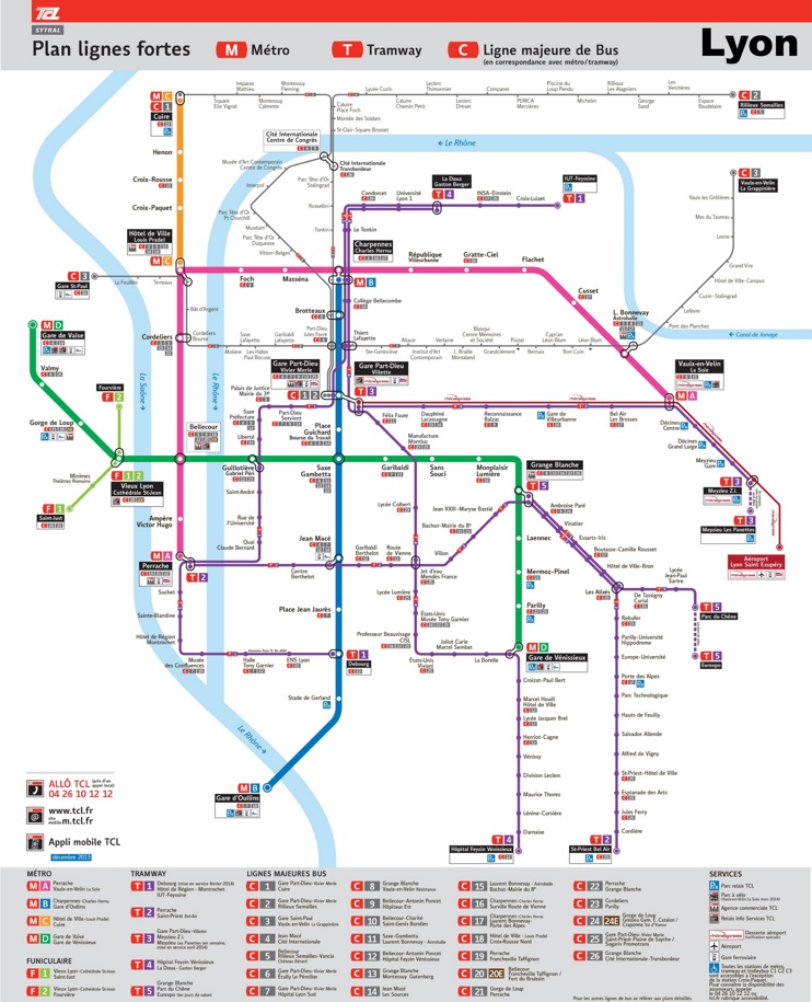 Lyon transport map