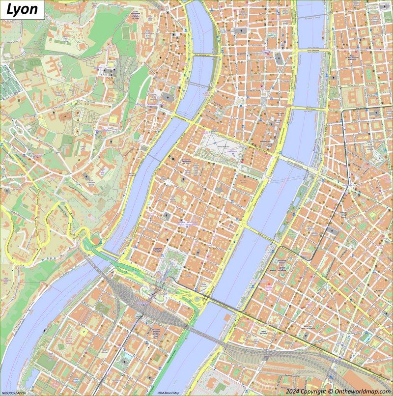 Map of Lyon Old Town