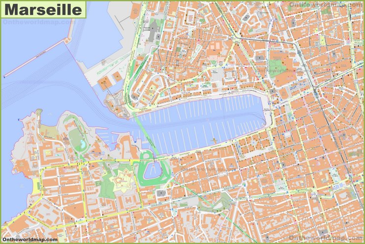 Detailed Map of Marseille City Centre
