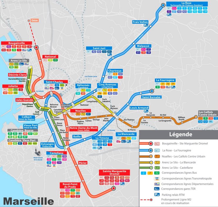 Marseille Metro And Tram Map Max 