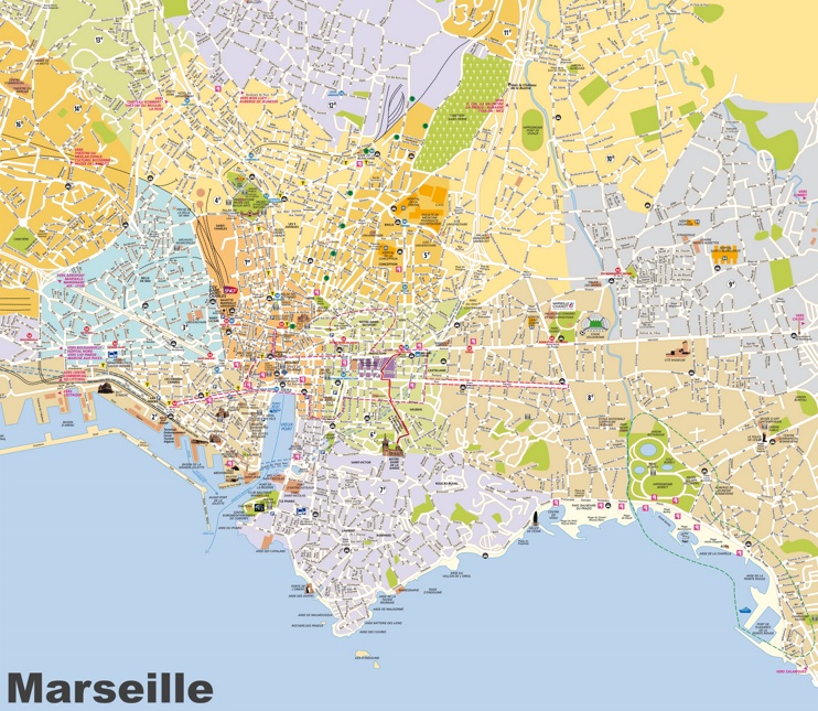 Marseille tourist map