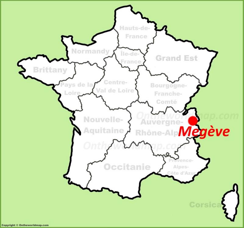 Megève location on the France map