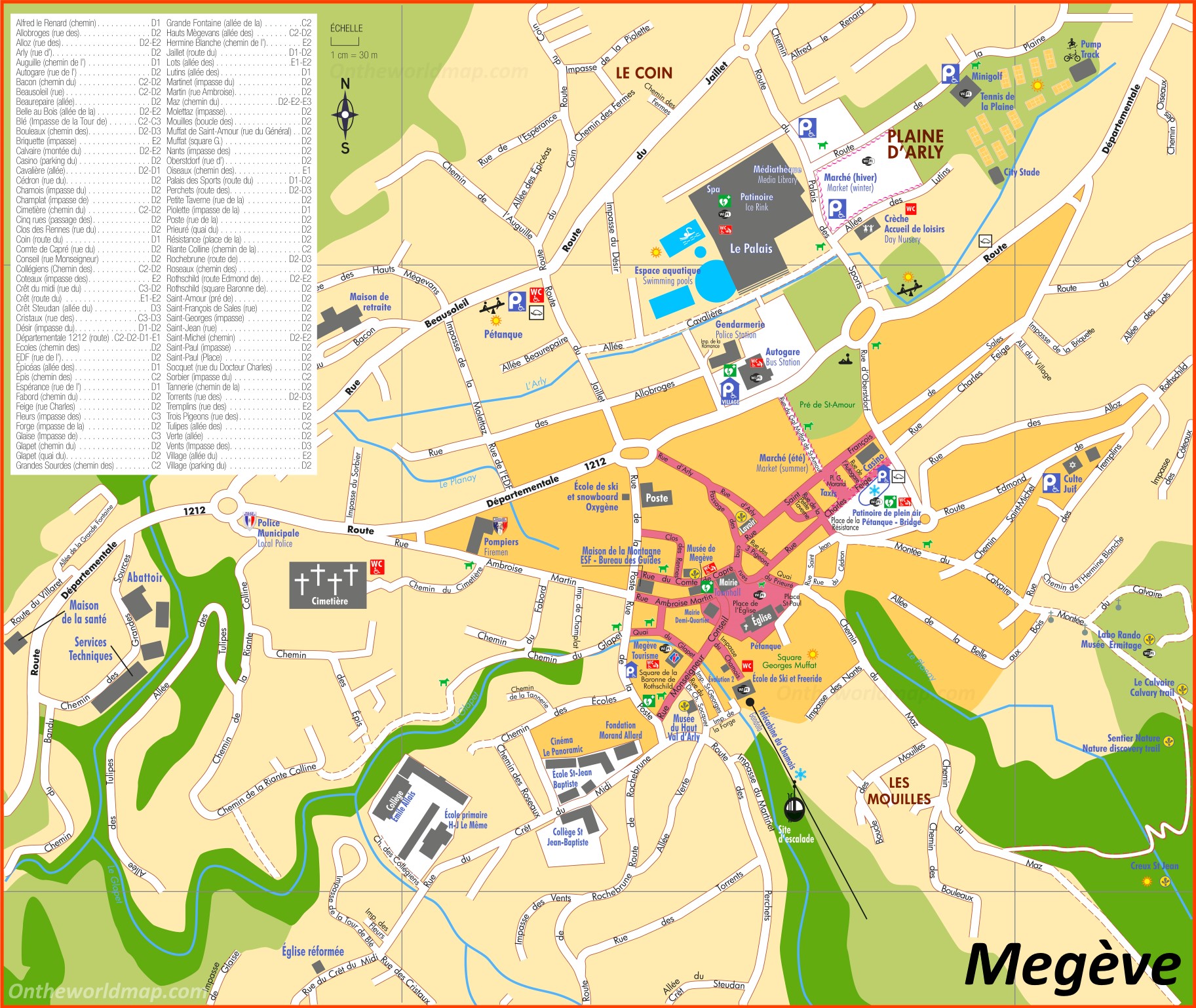 Megève Maps | France | Maps of Megeve