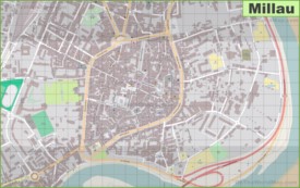 Large detailed map of Millau
