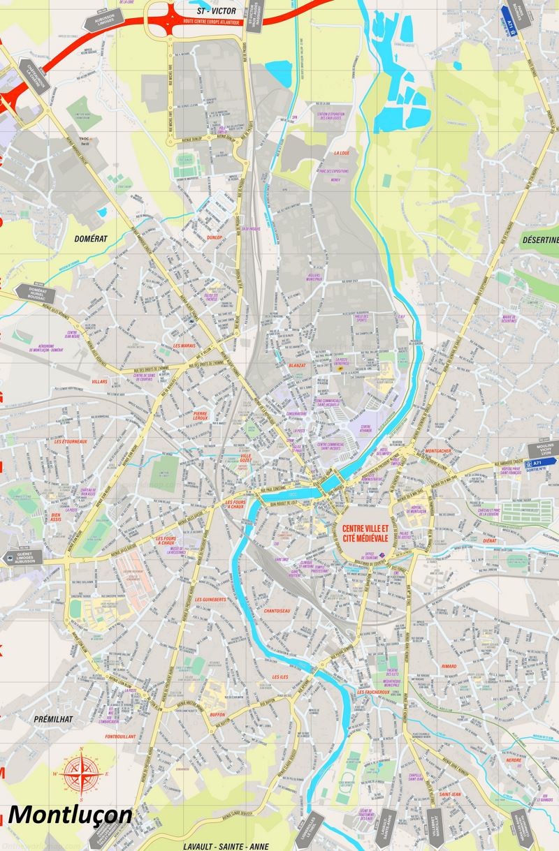 Map of Montluçon