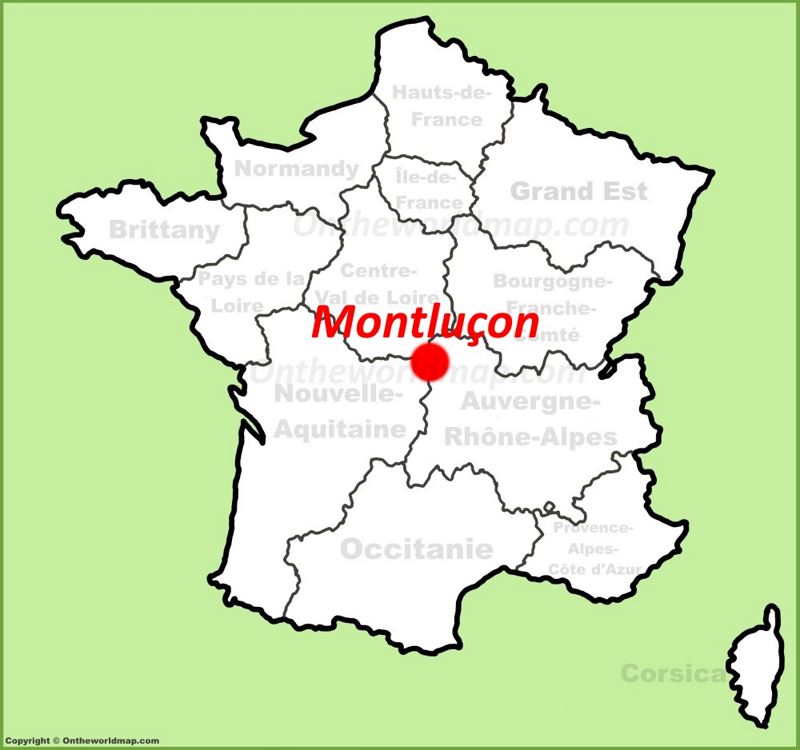 Montluçon location on the France map