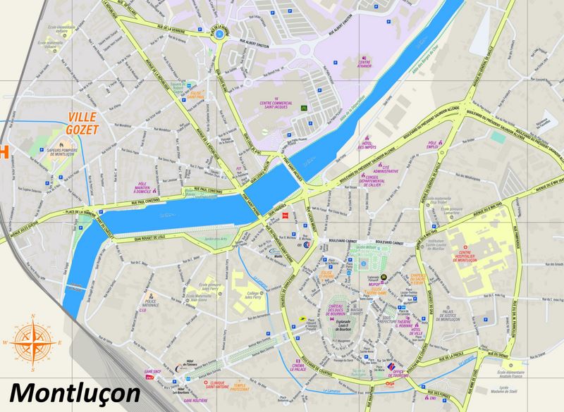 Montluçon Tourist Map