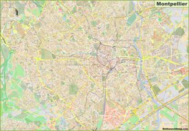 Large detailed map of Montpellier