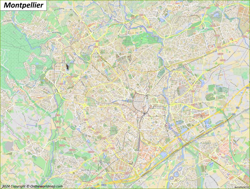 Map of Montpellier