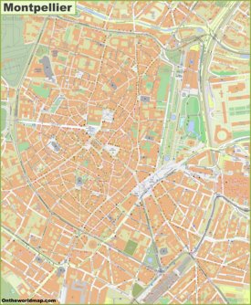 Montpellier city center map