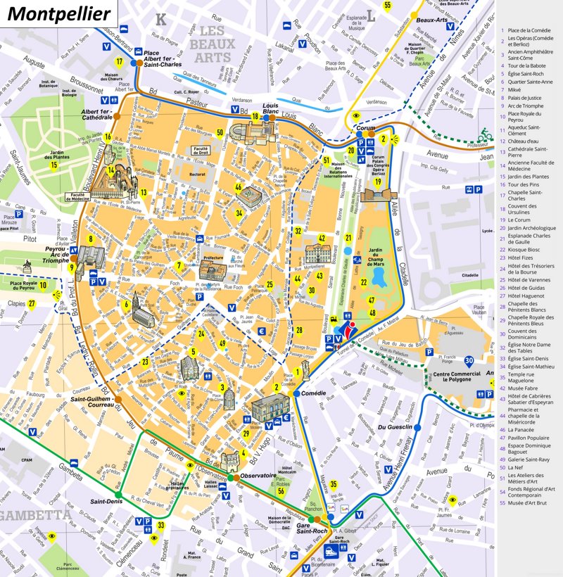 Tourist Map of Montpellier