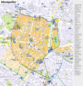 Montpellier Tourist Attractions Map