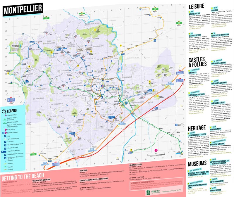 Montpellier Tourist Map