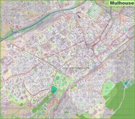 Large detailed map of Mulhouse