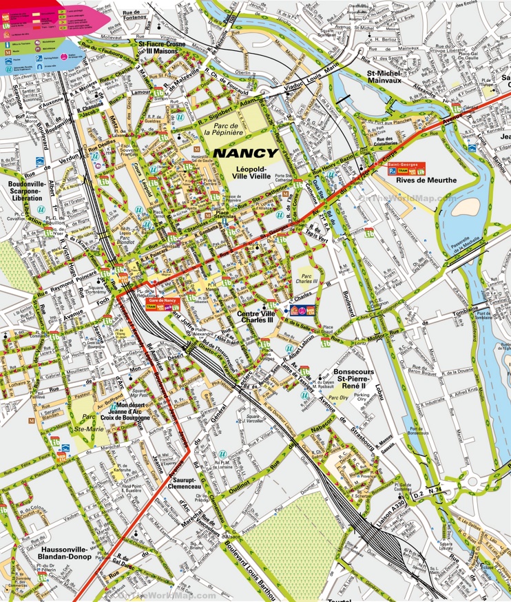 Nancy city center map