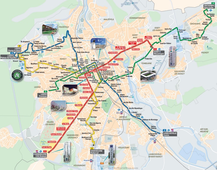 Nancy tram map