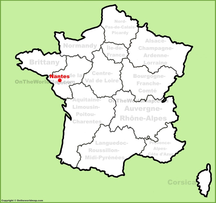 Nantes location on the France map