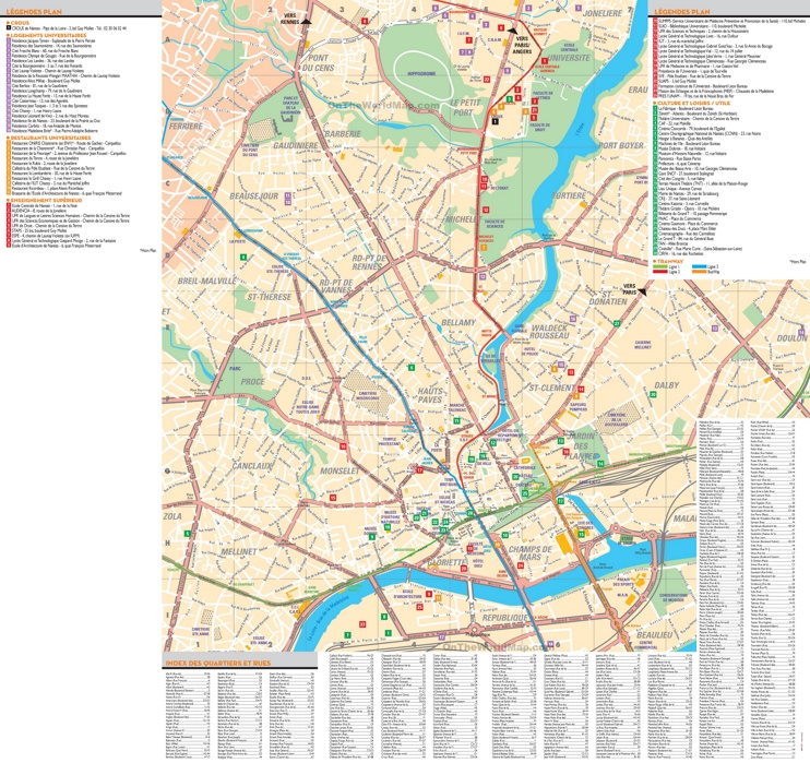 Nantes tourist attractions map