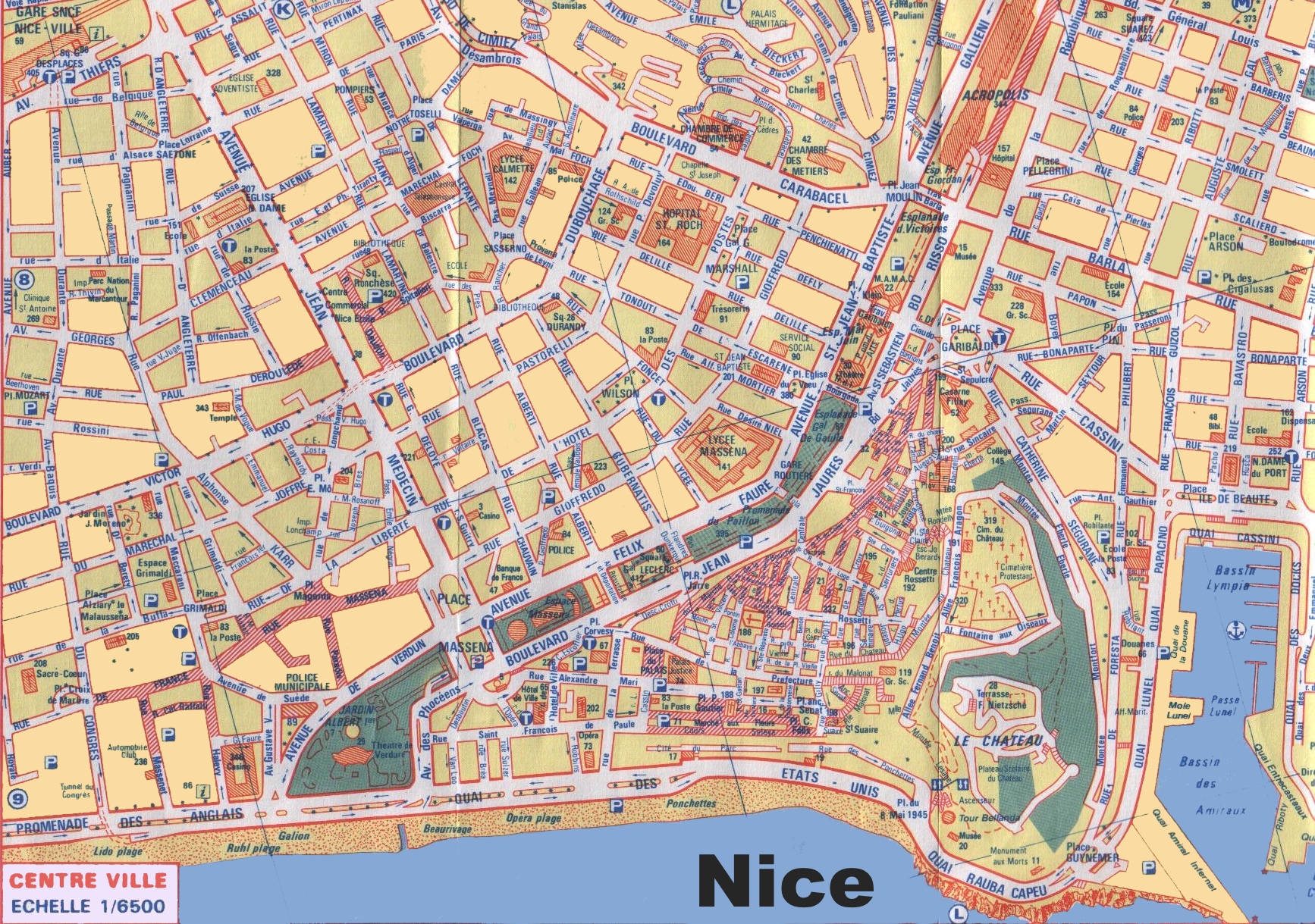 Tourist Map Of Nice France Nice City Centre Map