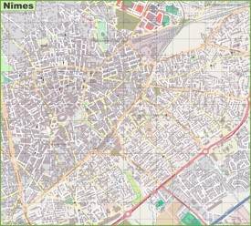Large detailed map of Nîmes