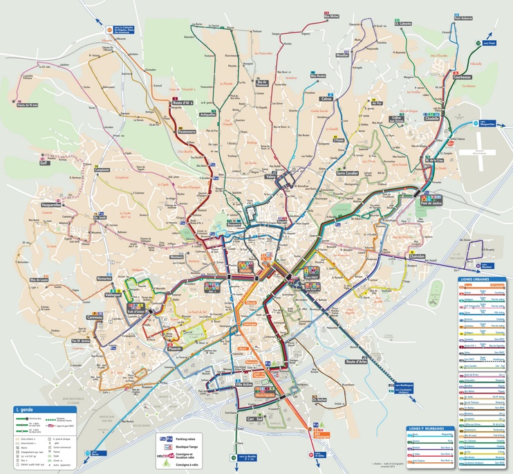 Nîmes transport map