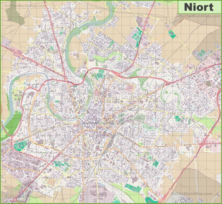Large detailed map of Niort