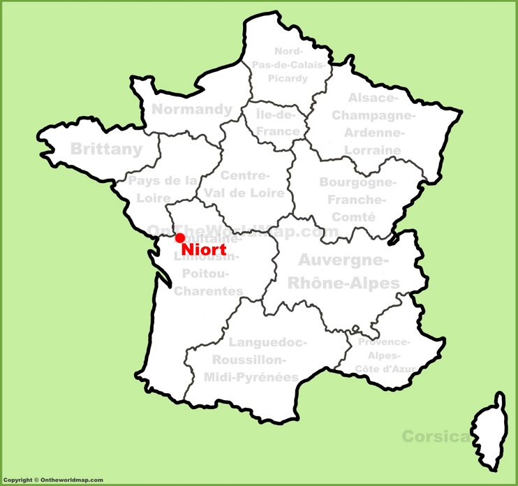 Niort location on the France map