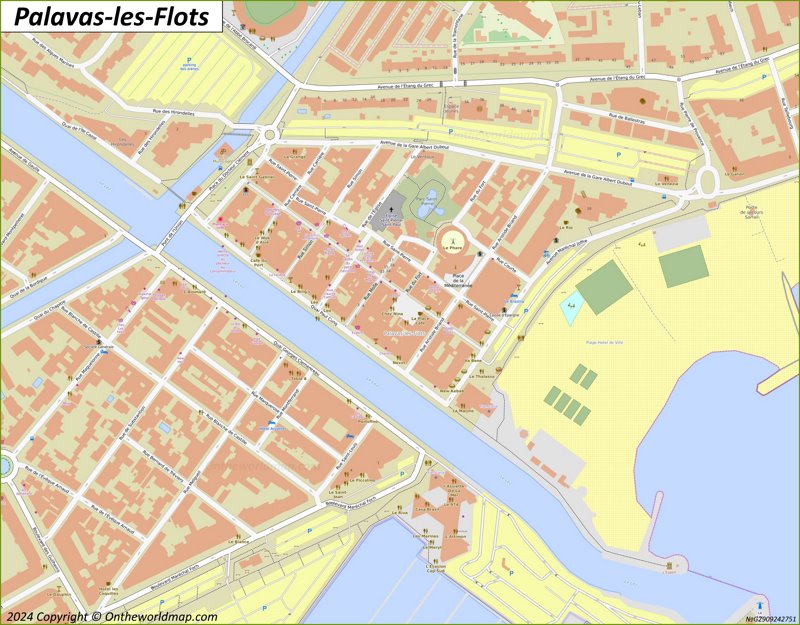 Palavas-les-Flots Town Centre Map