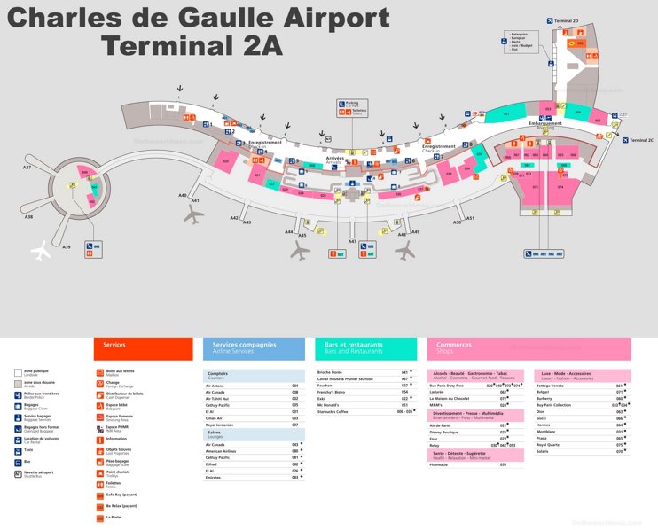 Charles de Gaulle Airport Terminal 2A Map