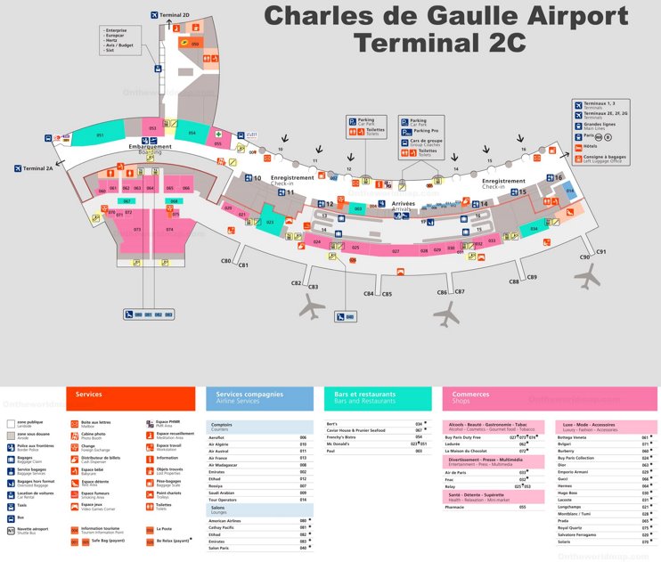 Charles de Gaulle Airport Terminal 2C Map