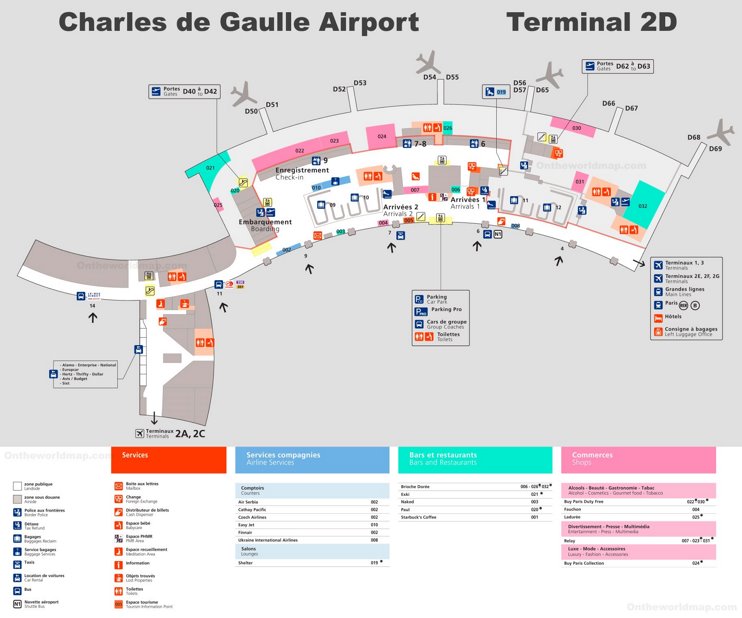 Charles de Gaulle Airport Terminal 2D Map