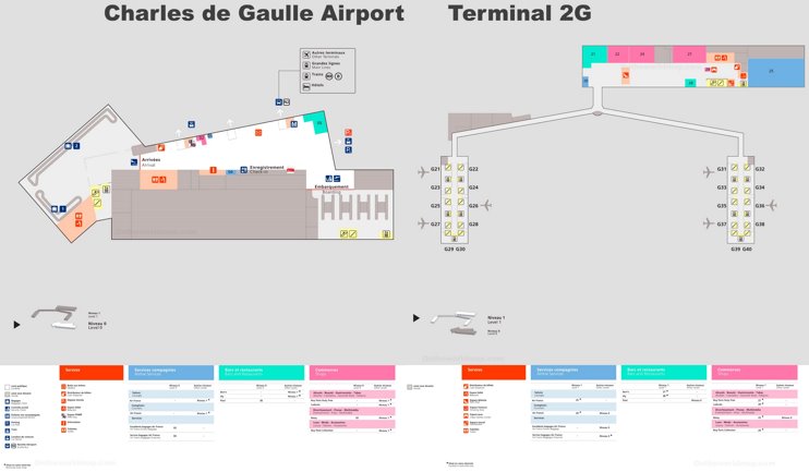 Charles de Gaulle Airport Terminal 2G Map