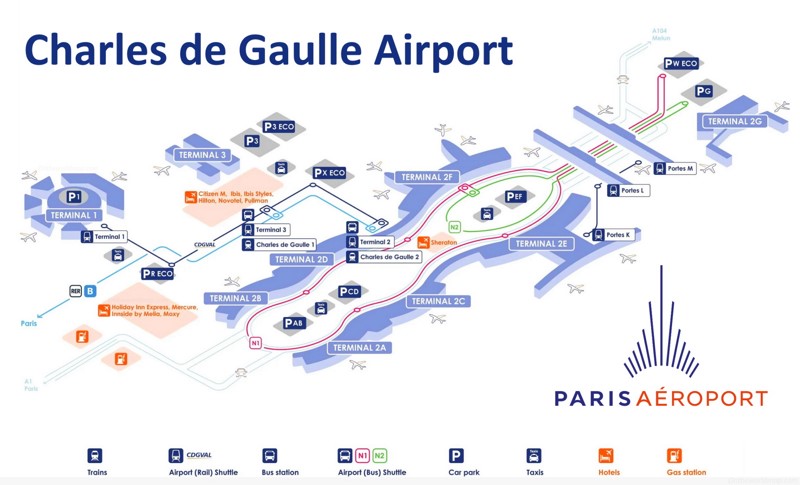 Charles de Gaulle Airport Map