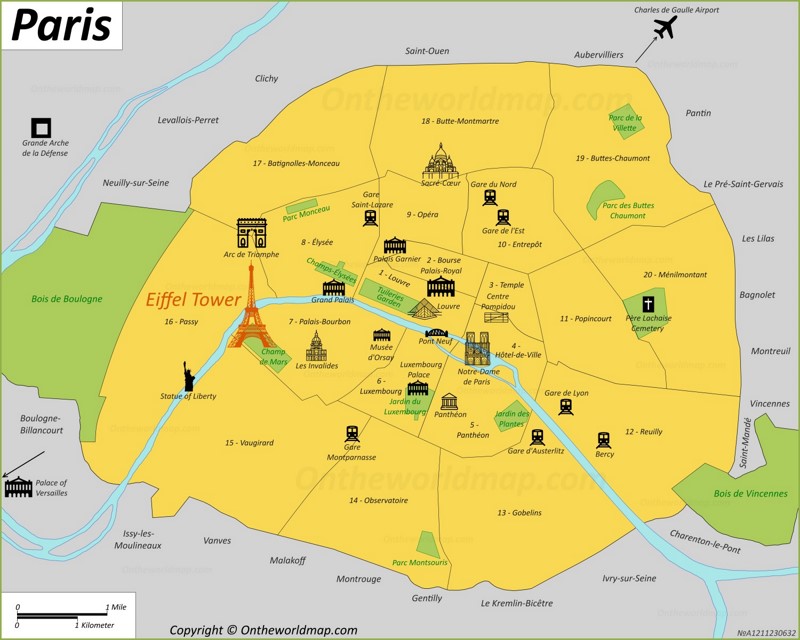 Eiffel Tower Location Map