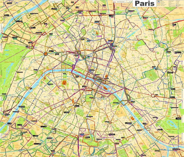 Paris Bus and Tram Map