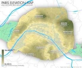Paris elevation map