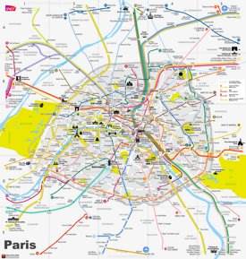 Paris tourist attractions map