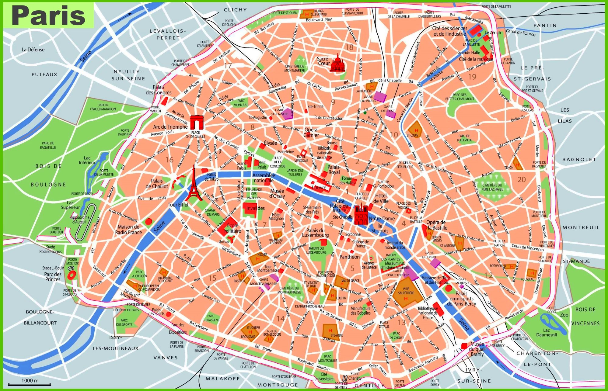 Tourist Map Of Paris
