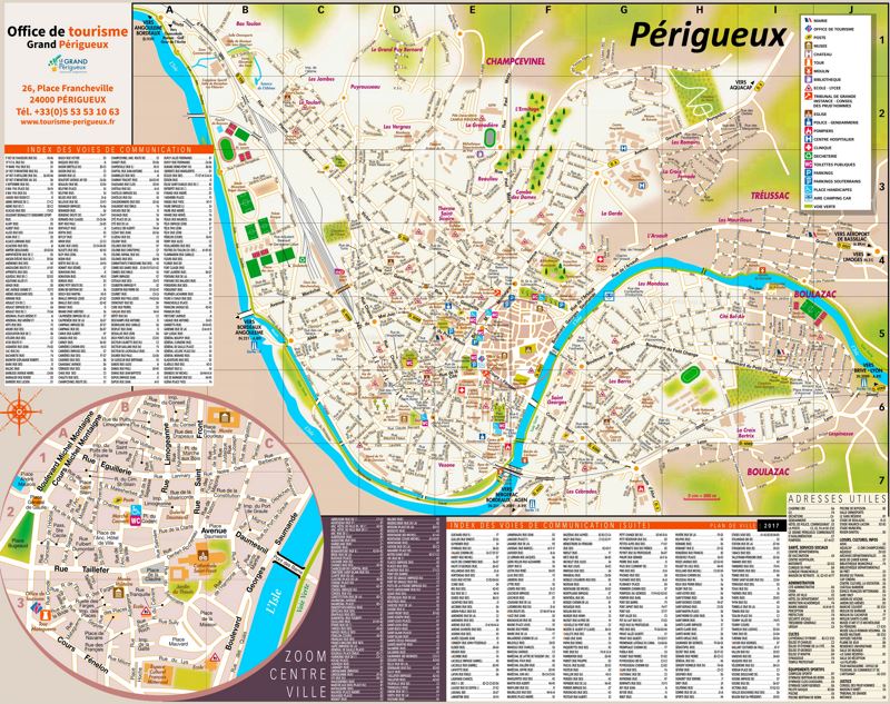 Périgueux Tourist Attractions Map