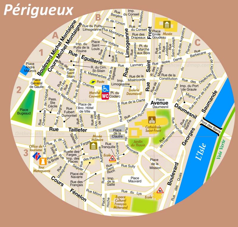 Tourist Map of Périgueux Old Town