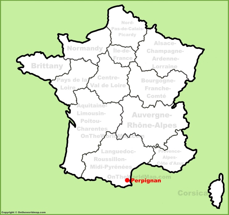 Perpignan location on the France map