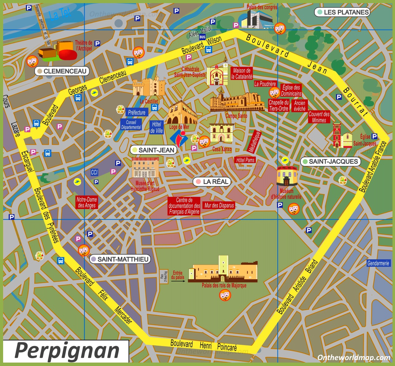 perpignan tourist map