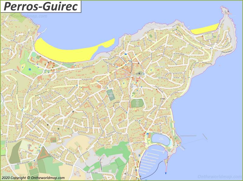 Detailed Map of Perros-Guirec