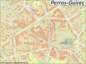 Perros-Guirec Old Town Map