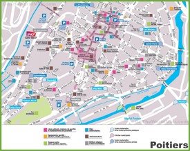 Poitiers sightseeing map