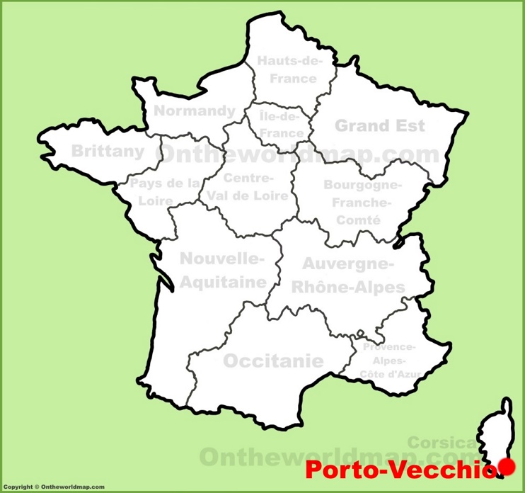 Porto-Vecchio location on the France map