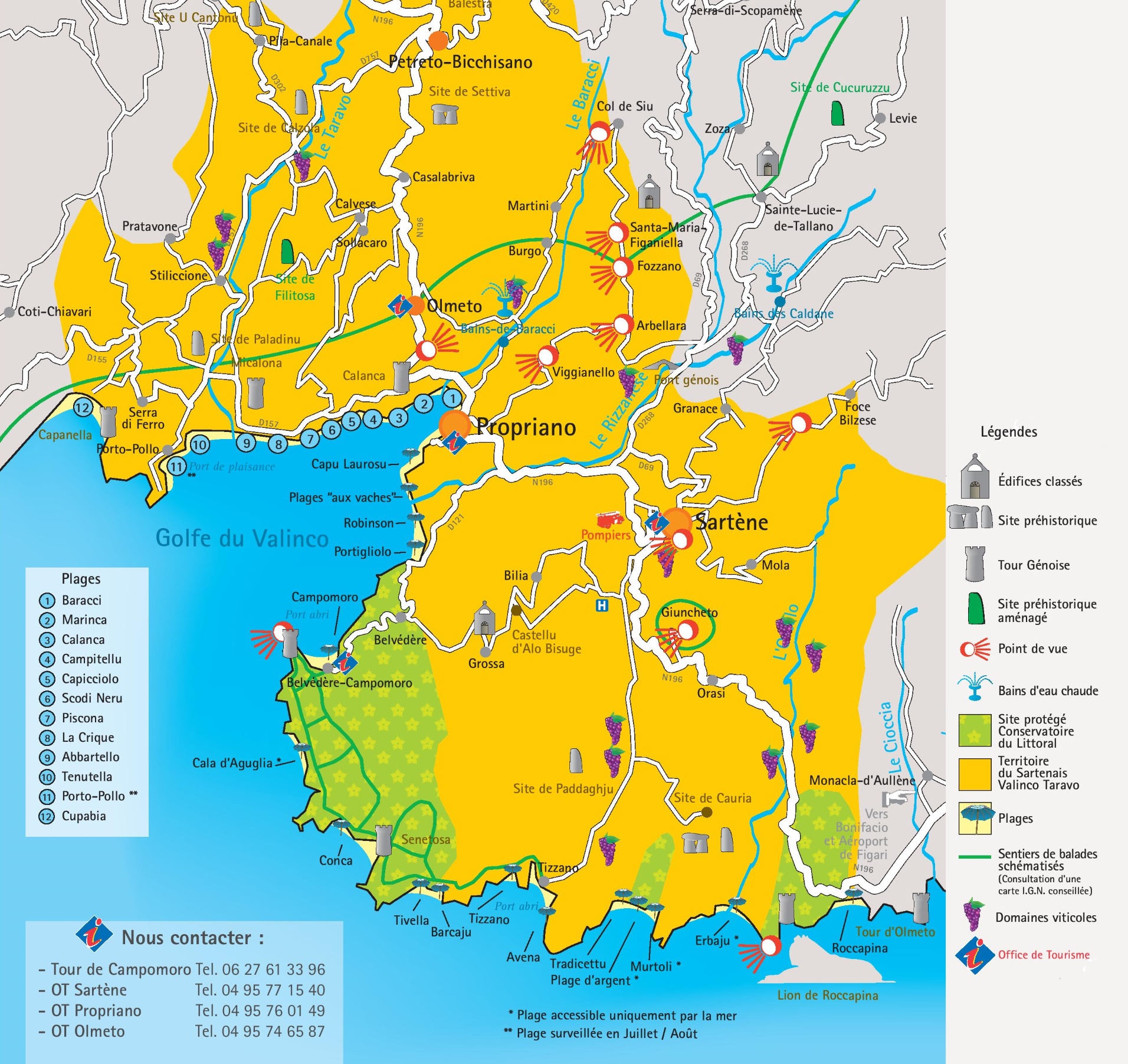 Propriano Area Map Ontheworldmap Propriano Area Map Ontheworldmap