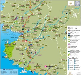 Tourist map of surroundings of Propriano
